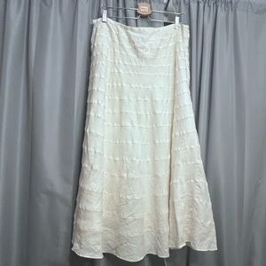 Soft surroundings cotton maxi skirt coastal lined minimalist freestyle summer XL